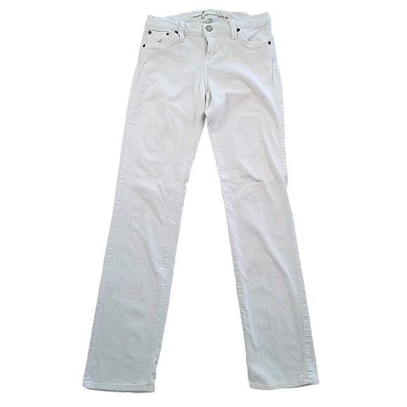 VTG Y2K Bebe Minimalist Corduroy Low Rise Bootcut Jeans Size 26 Ivory USA EUC - Picture 2 of 10